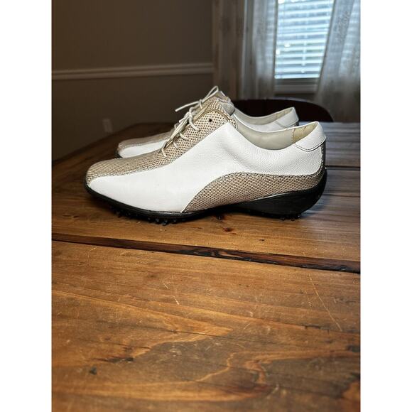 FootJoy Shoes - FootJoy LoPro Women's Leather Golf Shoes 97208 Snake Taupe & White Size 7.5M